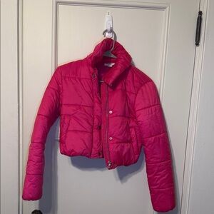 Bar III Vibrant Pink Puffer Jacket